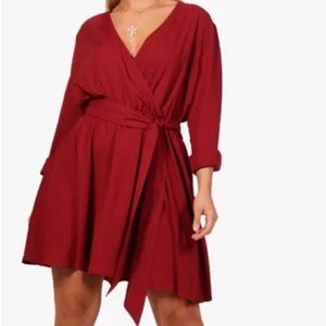 Plus Size Jasmine Wrap Front Skater Dress